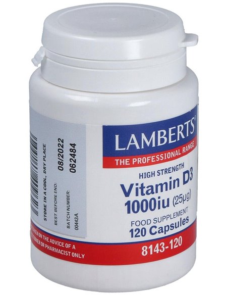 Vitamina D3 1000 UI (25 µg) 120 Caps. de Lamberts
