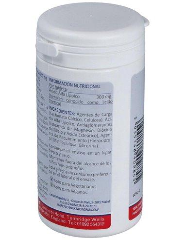 Ácido Alfa Lipoico 300 mg 90 Tabs. de Lamberts