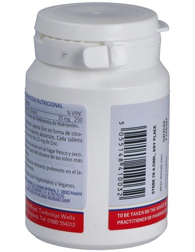 Zinc 25 mg (Como citrato) 120 Tabs. de Lamberts