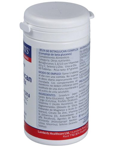 Complejo de Beta-Glucanos 60 Tabs. de Lamberts
