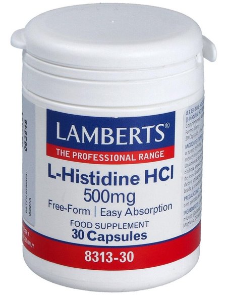 L-Histidina HCl 500 mg 30 Caps. de Lamberts