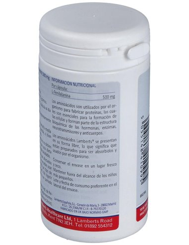 L-Fenilalanina 500 mg 60 Caps. de Lamberts