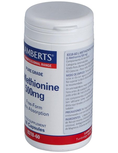 L-Metionina 500 mg 60 Caps. de Lamberts
