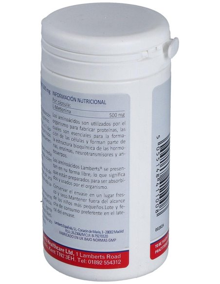 L-Metionina 500 mg 60 Caps. de Lamberts