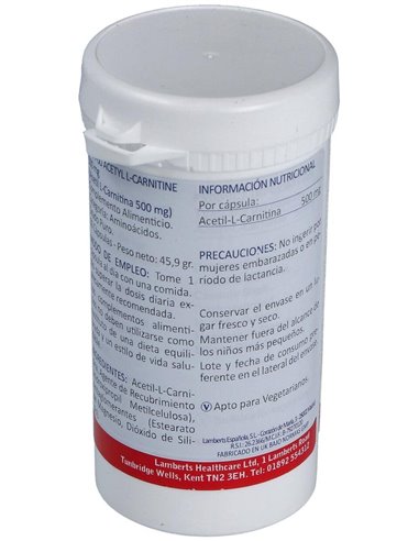 L-Acetil Carnitina HCl 500 mg de Lamberts