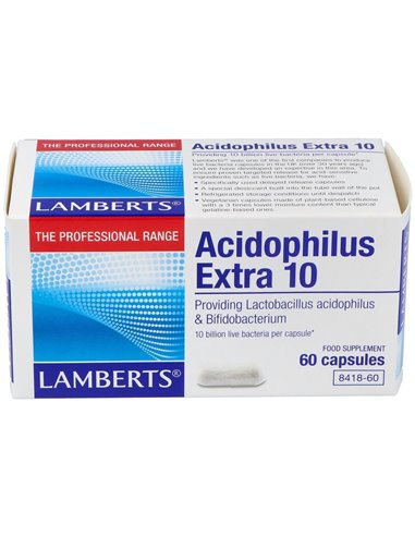 Acidophilus Extra 10 (10000 millones por cápsula) 60 Caps. de Lamberts