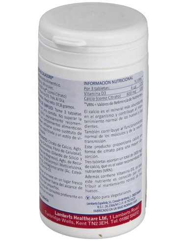 CalAbsorb® (Calcio 800 mg como citrato) 60 Tabs. de Lamberts