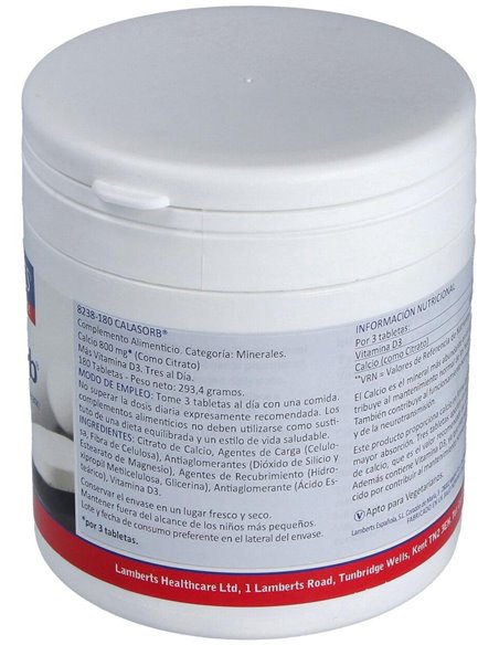 CalAbsorb® (Calcio 800 mg como citrato) 180 Tabs. de Lamberts