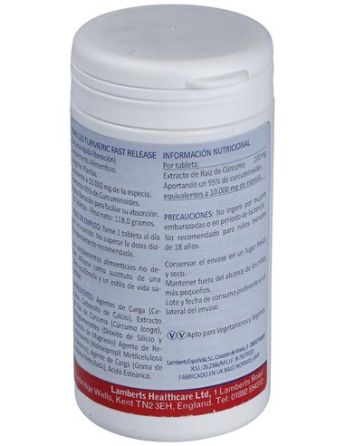 Cúrcuma de Liberación Rápida 120 Tabs. de Lamberts