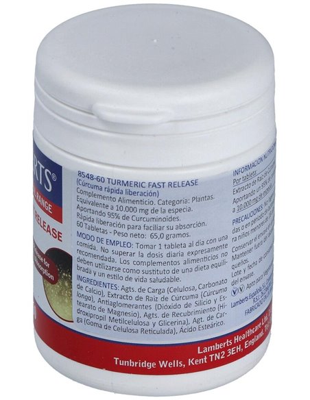 Cúrcuma de Liberación Rápida 60 Tabs. de Lamberts