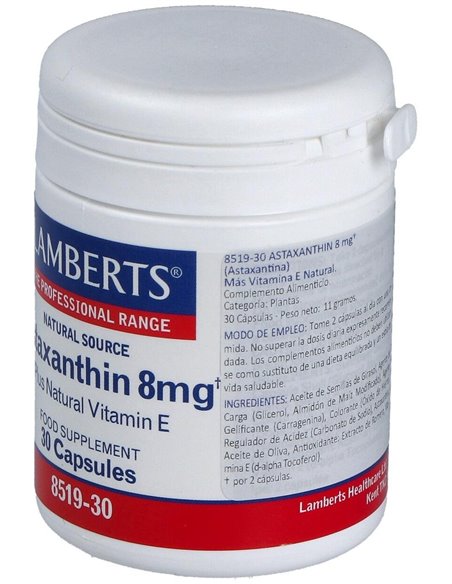 Astaxantina 8 mg con Vitamina E Natural de Lamberts