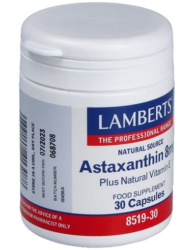 Astaxantina 8 mg con Vitamina E Natural 30 Caps. de Lamberts
