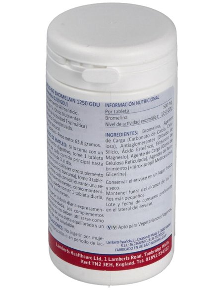 Bromelina 1250 GDU de Lamberts
