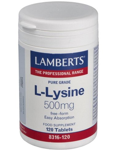L-Lisina HCl 1000 mg 120 Tabs. de Lamberts