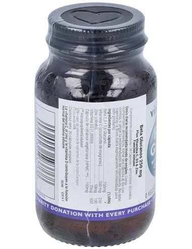 Beta Glucano 250Mg. Plus Vit C, D3, Zinc 30Cap.Veg de Viridian