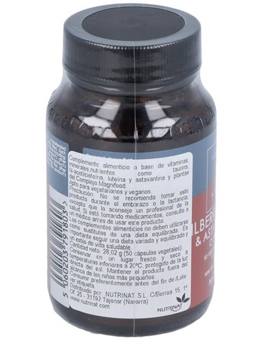 Mirtilo, Luteína Y Astaxantina Complex 50 Vcáps de Terranova