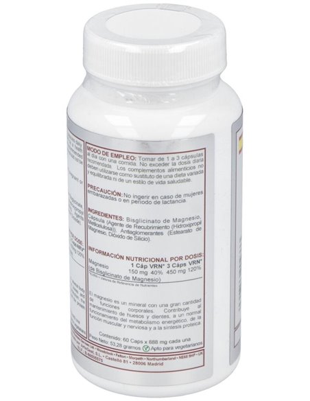 Magnesium Bisglicinato 150Mg. 60Cap. de Airbiotic