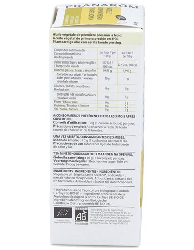 Comino Negro Aceite Vegetal Bio 50Ml. de Pranarom Aceites