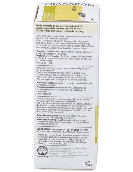 Jojoba Aceite Vegetal Virgen 50Ml. de Pranarom Aceites