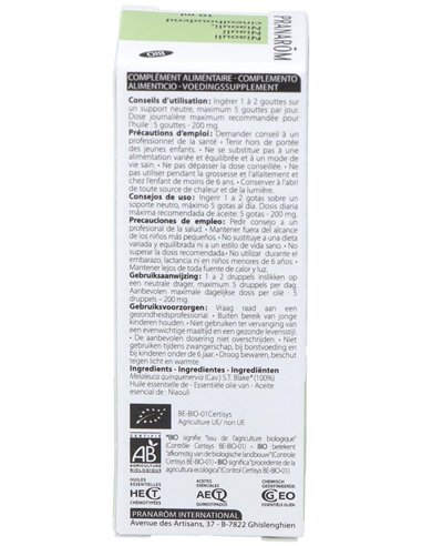 Niauli Hoja Aceite Esencial Bio 10Ml. de Pranarom Aceites