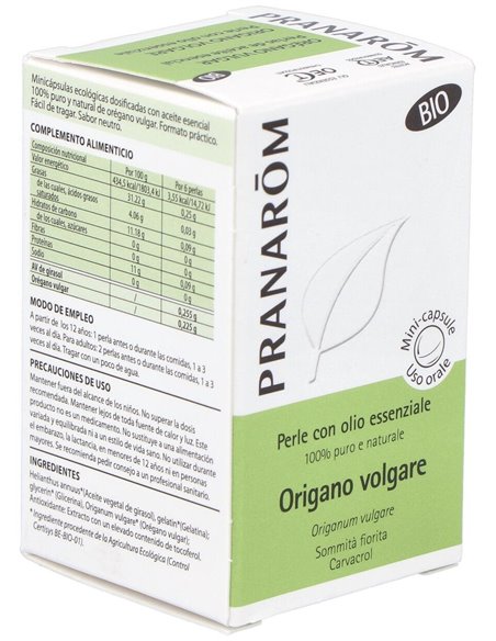Oregano Vulgar Ac. Esencial En Perlas 60Perlas Bio de Pranarom Aceites