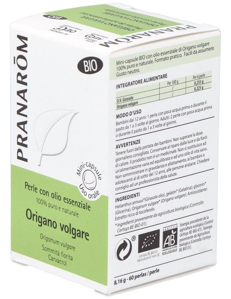 Oregano Vulgar Ac. Esencial En Perlas 60Perlas Bio de Pranarom Aceites