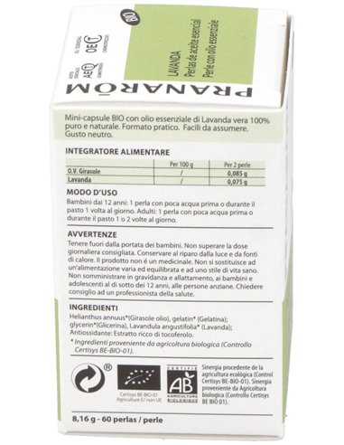 Lavanda Aceite Esencial En Perlas 60Perlas de Pranarom Aceites