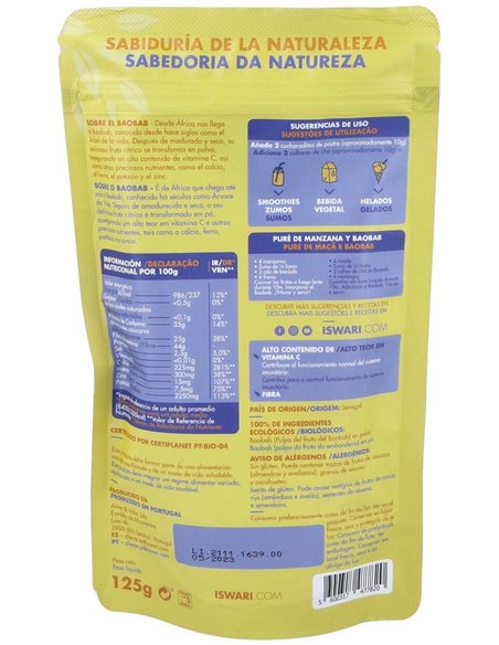 Baobab Bio 125G Doypack Superalimentos Drasanvi