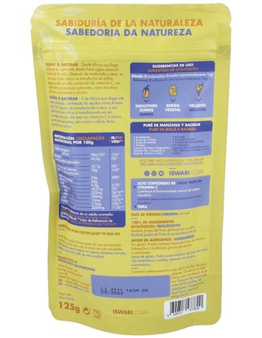 Baobab Bio 125G Doypack Superalimentos Drasanvi