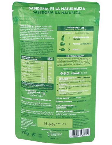 Matcha Bio 70 G de Iswari