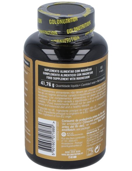 Magnesio 600Mg. 60 capsulas de Gold Nutrition