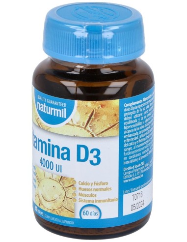 Vitamina D3 4000Ui 60Perlas de Dietmed