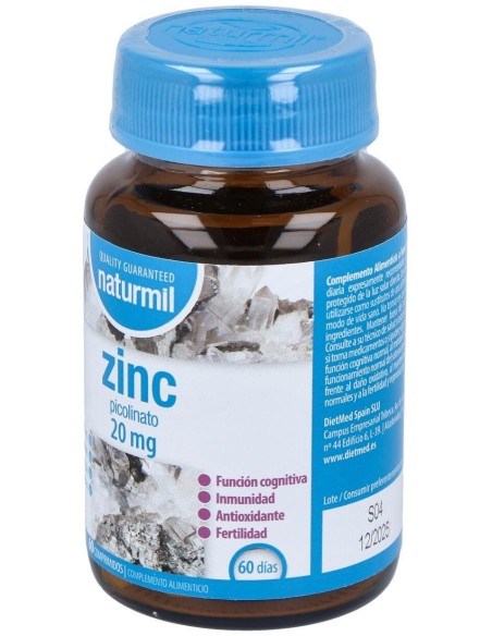 Zinc Picolinato 20Mg. 60Comp. de Dietmed