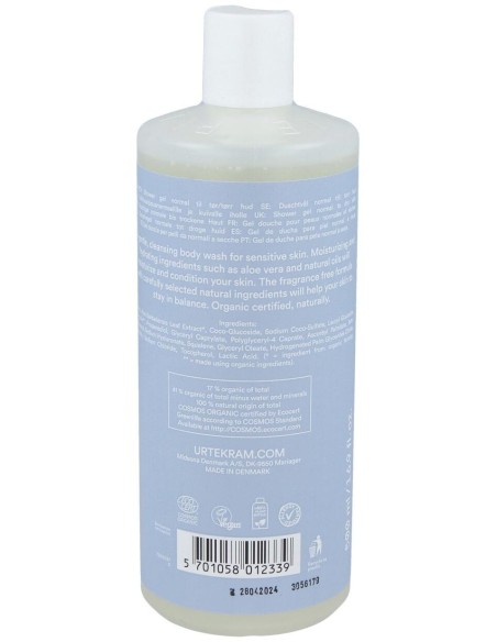 Fragance Free Gel De Baño 500Ml. Eco Vegan de Urtekram