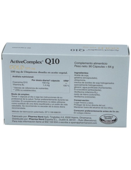 Activecomplex Q10 Gold 100Mg. 90Cap. de Pharma Nord