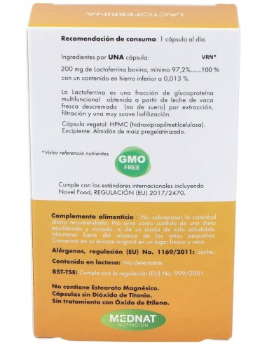 Lactoferrina 200Mg. 30Cap. de Mednat