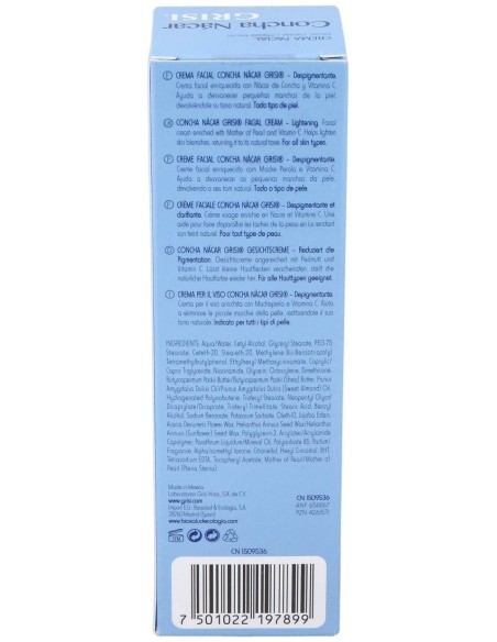 Crema Despigmentante Fps15 Concha De Nacar 60Ml. de Grisi