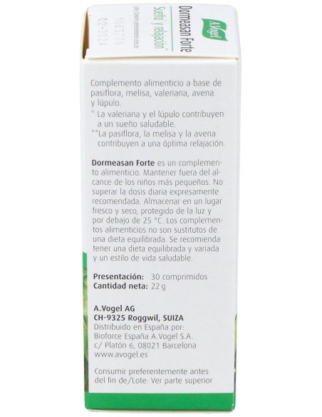 Dormeasan Forte 30Comp. de A.Vogel