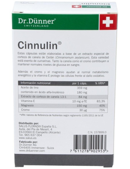 Cinnulin 40Cap. Dr.Dunner de Salus