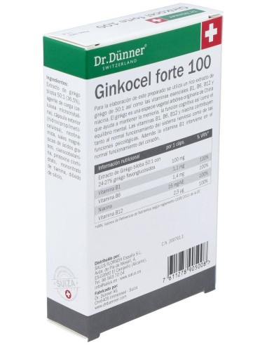 Ginkocel Forte 100 40Cap. Dr.Dunner de Salus