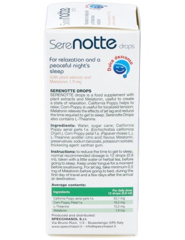 Melatonin 1.9 Mg. (Serenotte)-50Ml. de Specchiasol