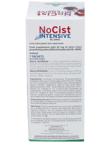 Nocist Intensive - 7 Sobres de Specchiasol