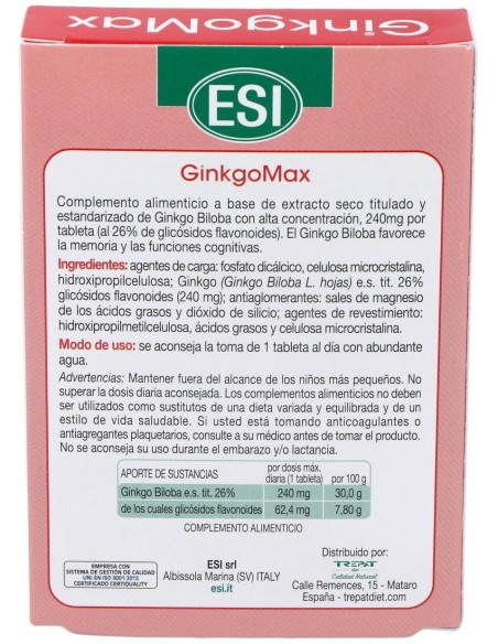Ginkgomax 30Comp. de Trepatdiet-Esi