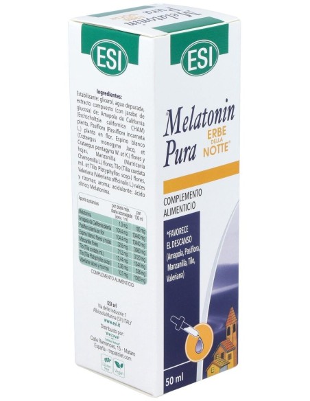 Melatonin Pura 1Mg.Con Erbe Della Notte 50Ml. de Trepatdiet-Esi