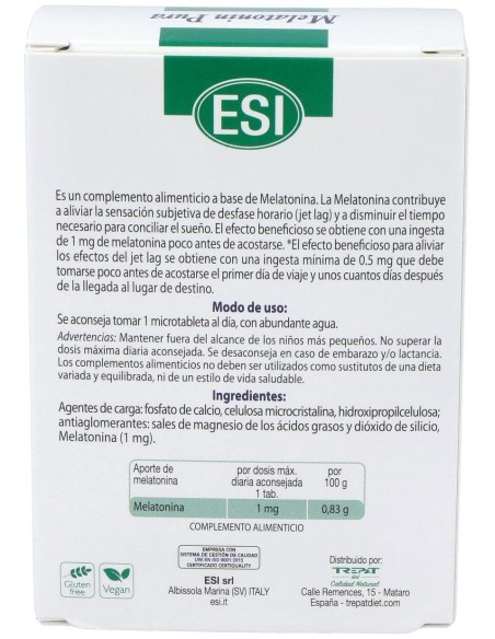 Melatonin Pura 1Mg. 120Comp. de Trepatdiet-Esi
