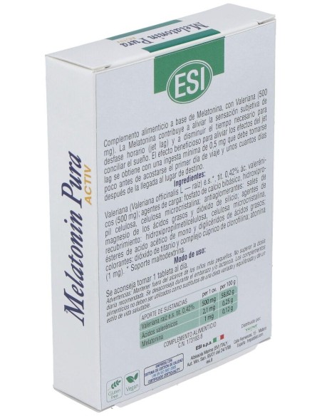 Melatonin Pura Activ 1Mg. 30Cap. de Trepatdiet-Esi