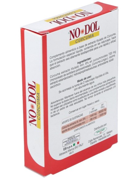 No Dol Curcuma 10Cap. Liquida de Trepatdiet-Esi