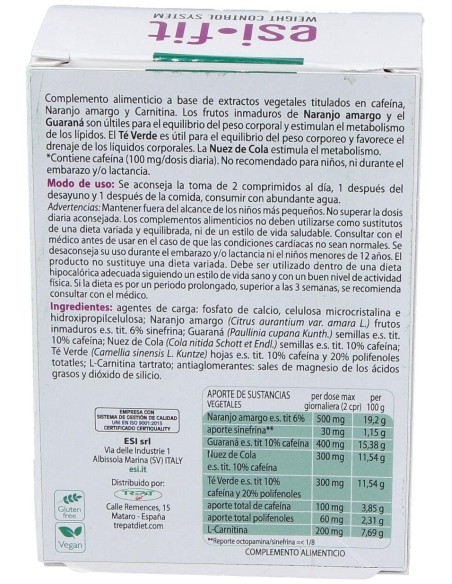 Esi Fit Activa Con Cafeina 40Comp. de Trepatdiet-Esi