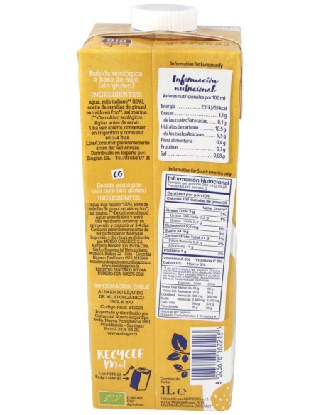 Bebida Vegetal De Mijo 1Lt  de Isola