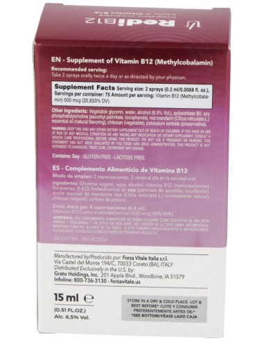 Redi B12 Spray 15Ml. de Glauber Pharma